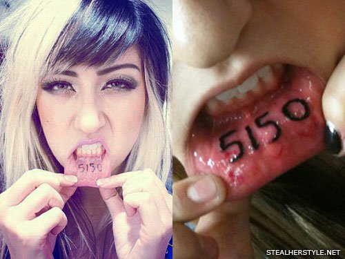 5150 Lip Tattoo
