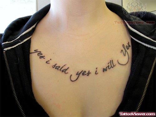 Literary Tattoo For Chest