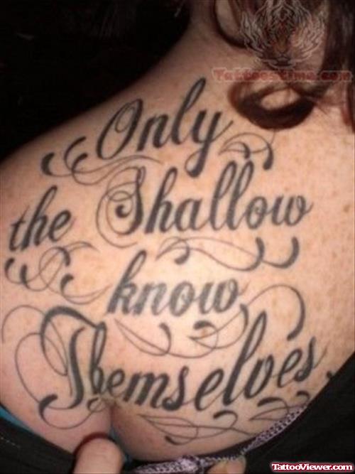 Literary Tattoo On Upper Back For Women