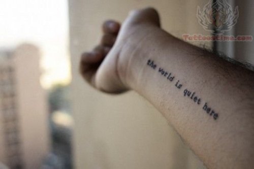 Literary Tattoo On Men Arm