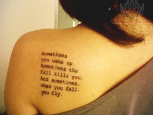 Tumblr Literary Tattoo On Back Shoulder