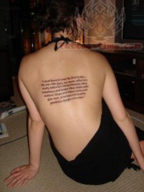 Full Back Literary Tattoo