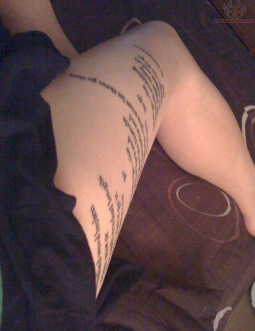 Leg Literary Tattoo