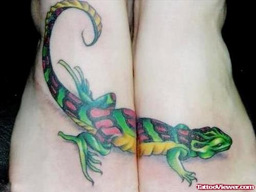 Lizard Tattoos On Feet