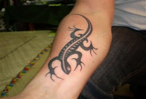 Lizard Black Ink Tattoo