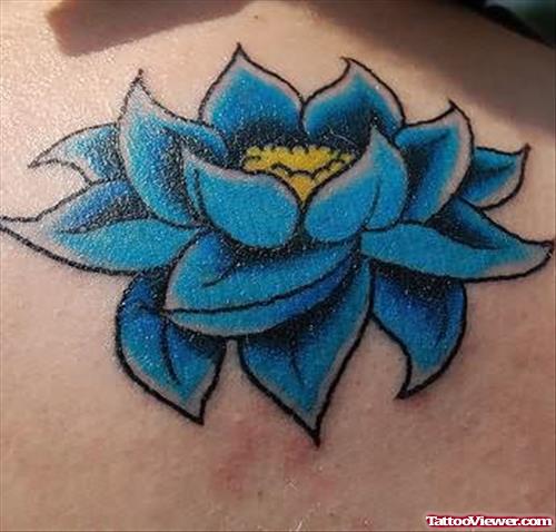 Blue Color Lotus Tattoo