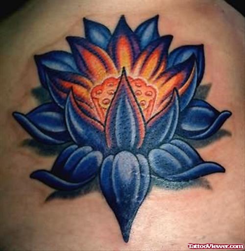 Dark Blue Lotus Tattoo