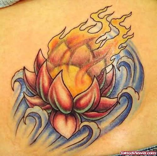 Lotus Fire Tattoo