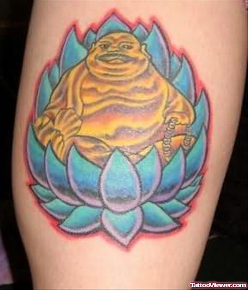 Amazing Blue Lotus Tattoo