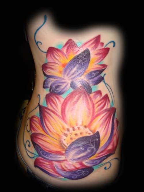 Lotus Coloured Tattoo