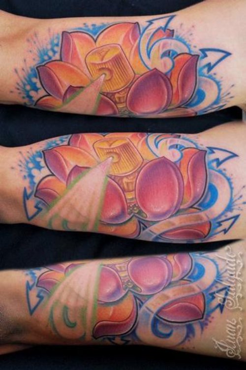 Graffiti Lotus Flower Tattoo