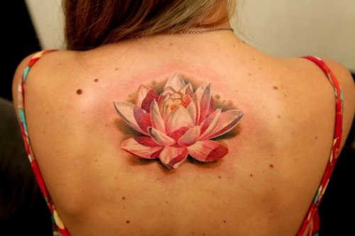 Best Lotus Flower Tattoo On Girl Back