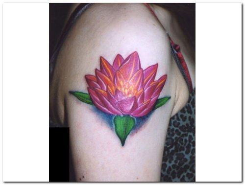 Right Shoulder Lotus Tattoo