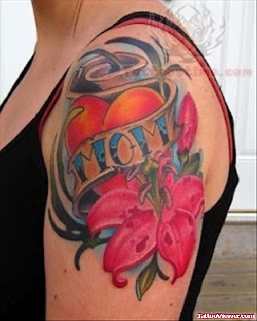 Mom Heart Love Color Tattoo