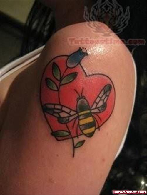 Love Heart Tattoo On Shoulder