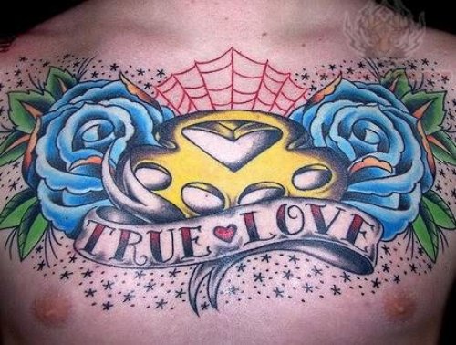 True Love Tattoo Design On Chest