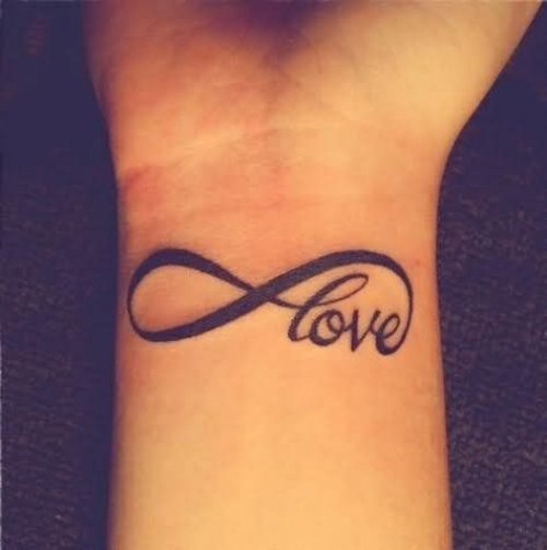 Wrist Infinity Love Tattoo On Wrist