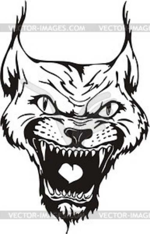 Lynx Roaring Tattoo Design