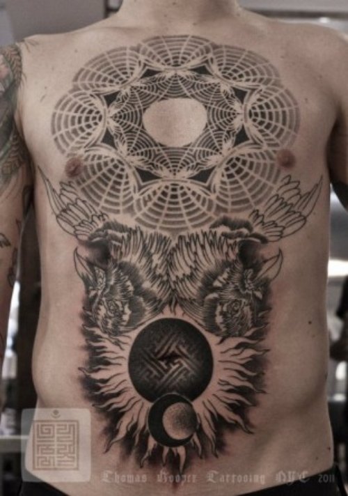 Mandala Tattoo On Man Chest