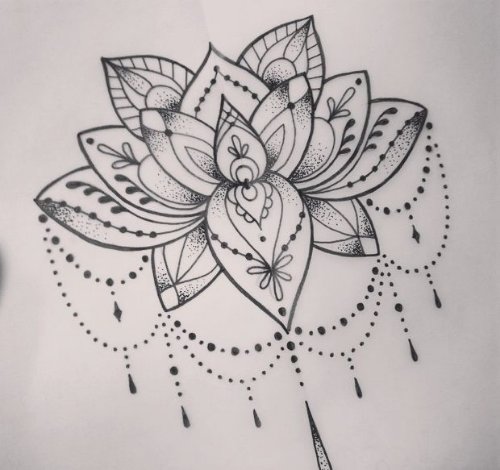 Nice Mandala Lotus Tattoo Drawing