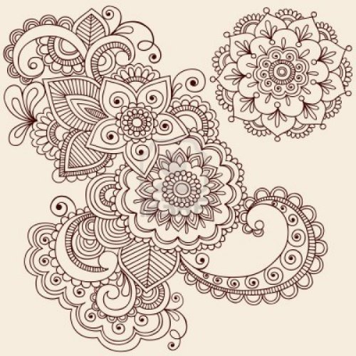 Henna Design Mandala Flower Tattoos Design