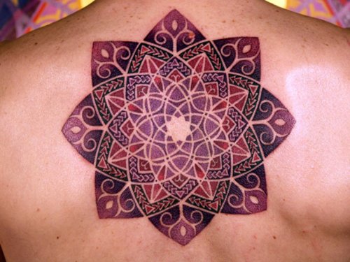 Spirtual Mandala Tattoo On Back