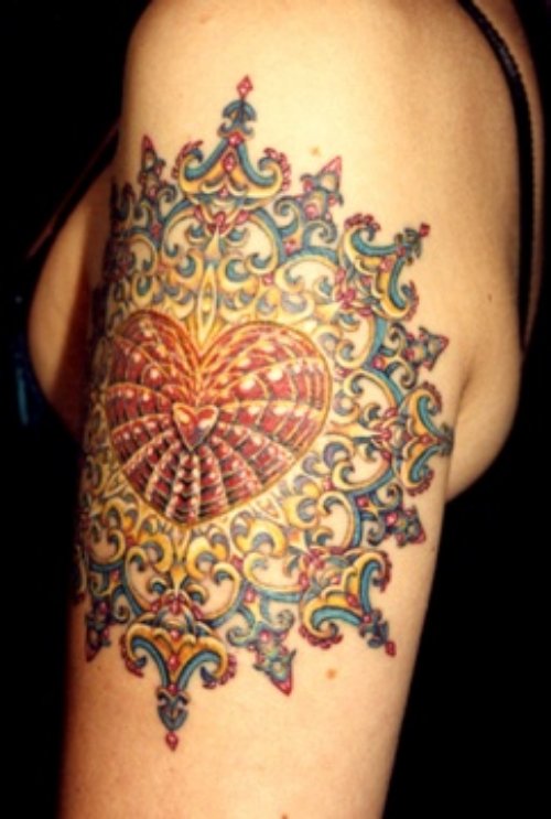 Mandala Tattoo On Left Half Sleeve