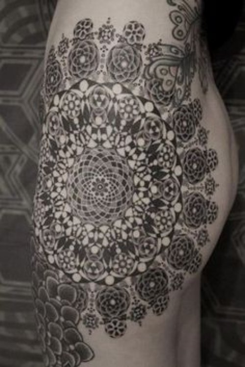 Side Body Mandala Flower Tattoo