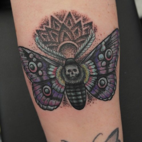 Mandala And Moth Tattoo