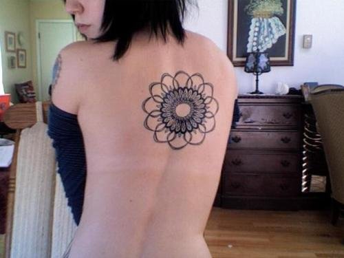Outline Mandala Tattoo For Girls