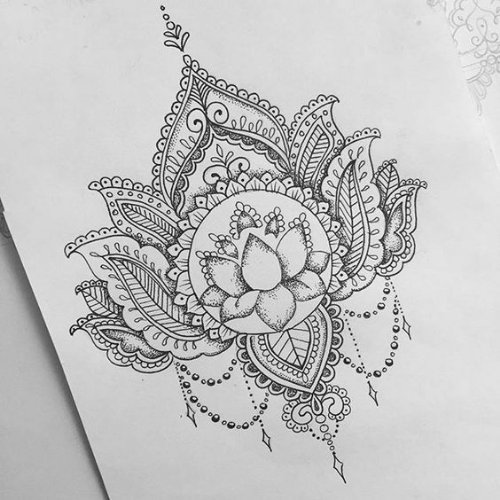 Lovely Lotus Mandala Tattoo Drawing