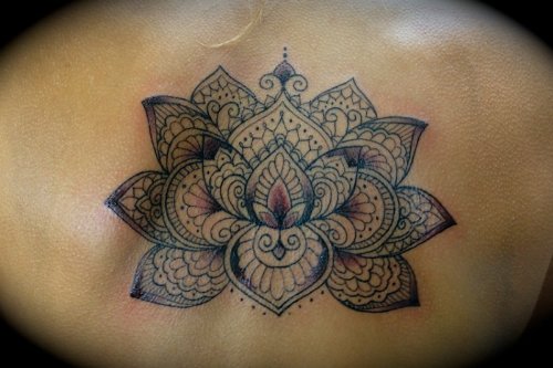 Lotus Mandala Tattoo On Back