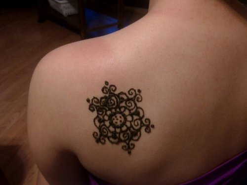 Left Back Shoulder Mandala Tattoo