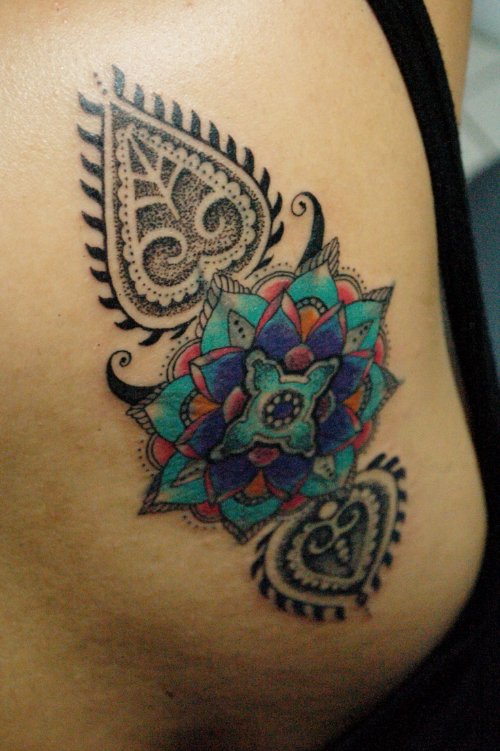 Awesome Mandala Flower Tattoo On Back