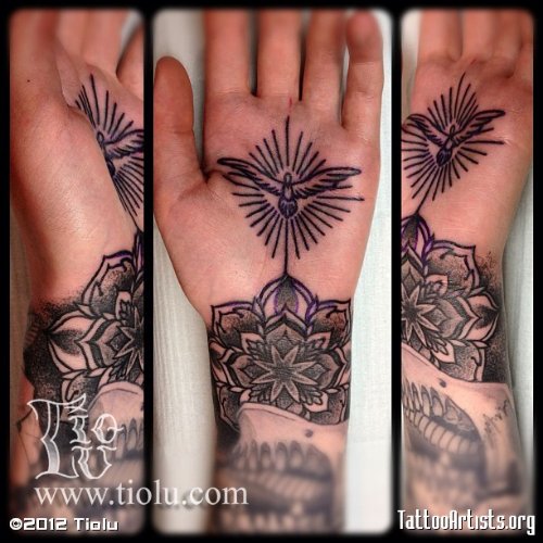 Wrist Mandala Flower Tattoo