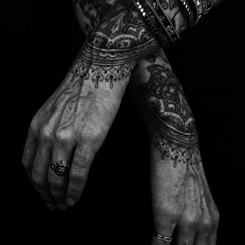 Awesome Grey Ink Mandala Tattoos On Both Sleeves