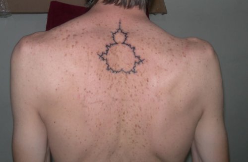 Nice Mandelbrot Tattoo On Upperback
