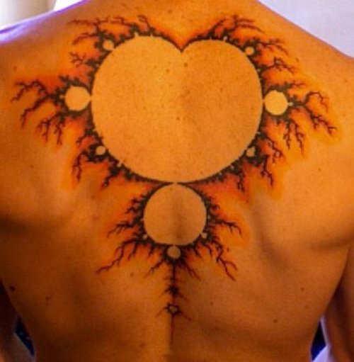 Mandelbrot Tattoo On Man Upper Back