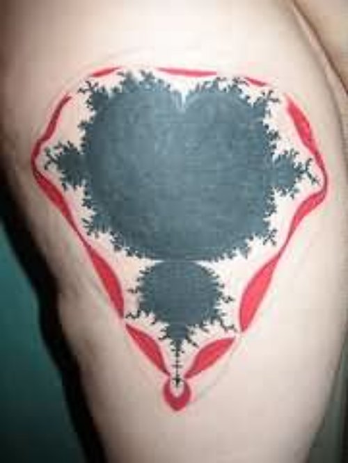 Black And Red Ink Mandelbrot Tattoo