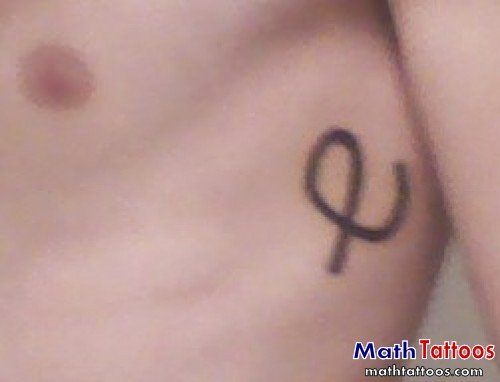 Side Rib Black Ink Math Tattoo For Men
