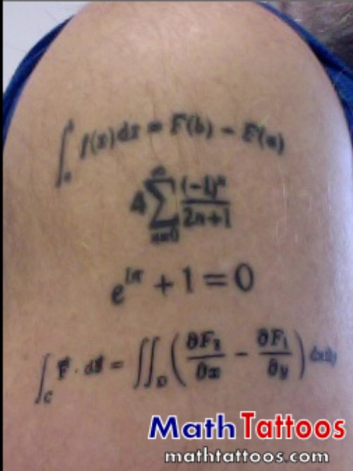 Bicep Math Equation Tattoo For Men