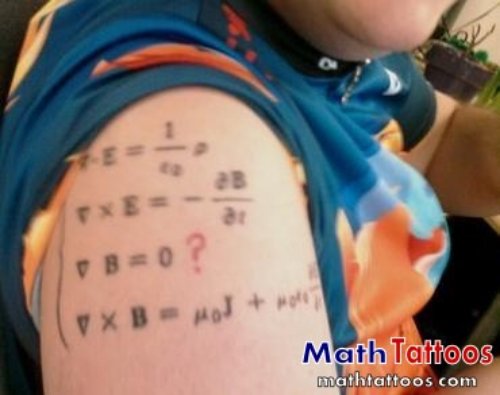 Math Equation Tattoo On Right Shoulder