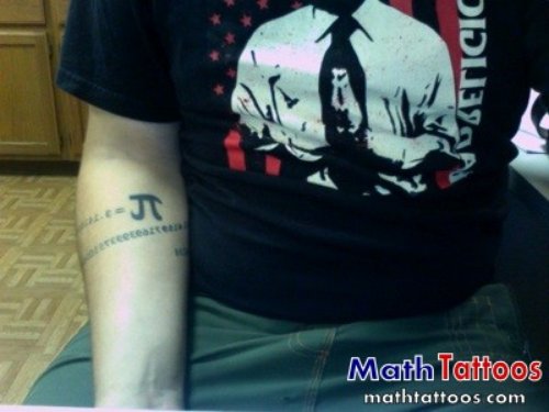 Pi And Math Numeric Tattoo On Arm
