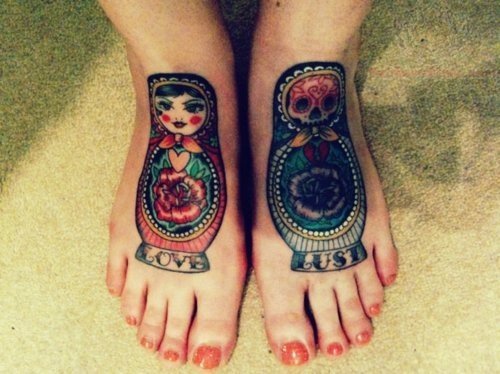 Matryoshka Tattoos On Feet