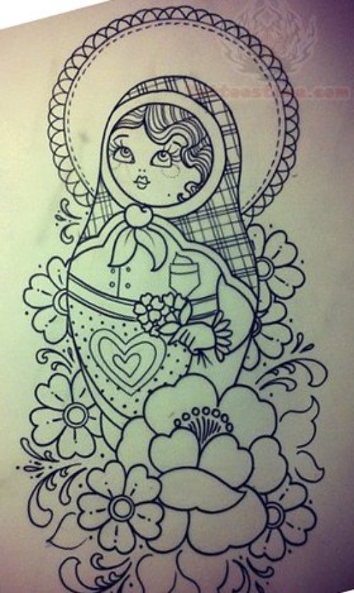 Matryoshka Tattoo Drawing