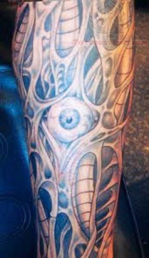 Mechanical eye Tattoo On Arm