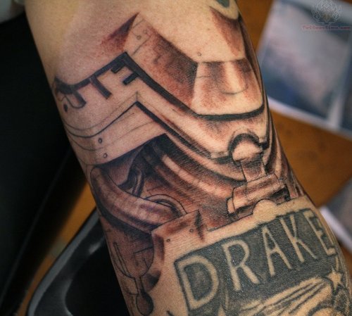 Drake Mechanical Tattoo