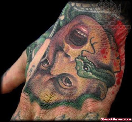 Medusa Tattoo On Hand