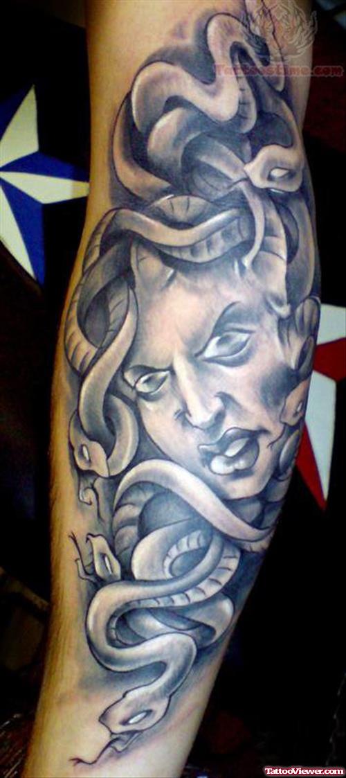 Medusa Tattoo On Full Sleeve