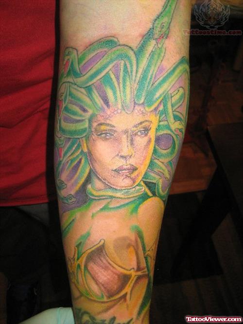 Medusa Green Ink Tattoo